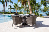 Spectrum Outdoor 5-Piece Woven Armchair Dining Set with Cushions Model 890-1130-GRY-5DA by Pelican Reef