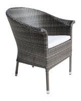 Spectrum Outdoor 5-Piece Woven Armchair Dining Set with Cushions Model 890-1130-GRY-5DA by Pelican Reef