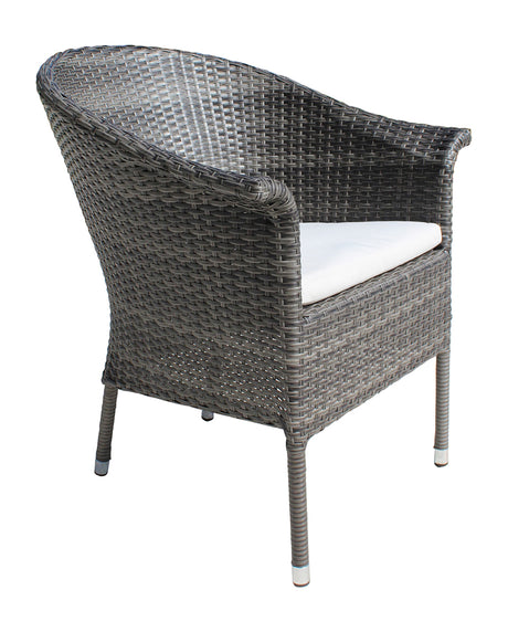 Spectrum Outdoor 5-Piece Woven Armchair Dining Set with Cushions Model 890-1130-GRY-5DA by Pelican Reef