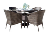 Spectrum Outdoor 5-Piece Woven Armchair Dining Set with Cushions Model 890-1130-GRY-5DA by Pelican Reef
