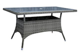 Spectrum Outdoor 7-Piece Woven Armchair Dining Set with Cushions Model 890-1130-GRY-7DA-CUSH by Pelican Reef