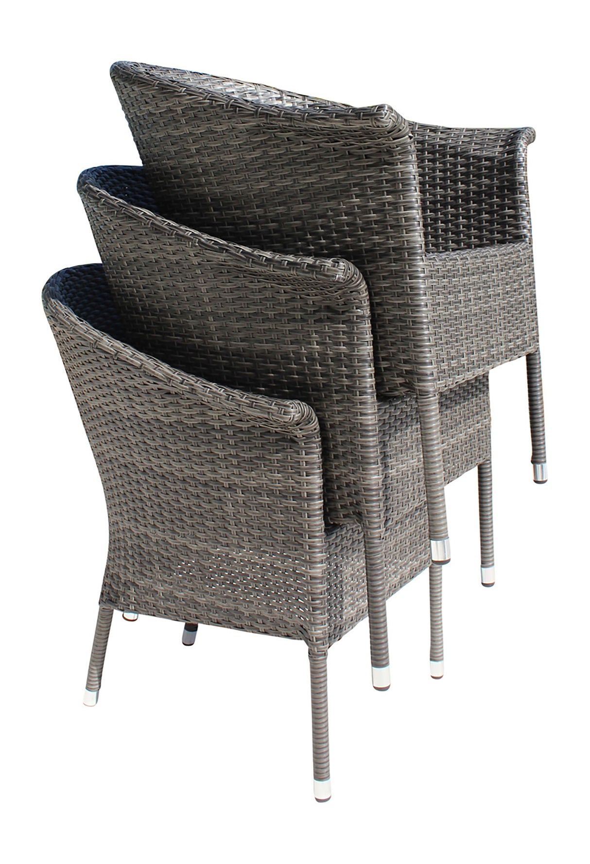 Spectrum Outdoor Stackable Set of 2 Woven Armchairs with Cushion Model 890-1130-GRY-SET2 by Pelican Reef