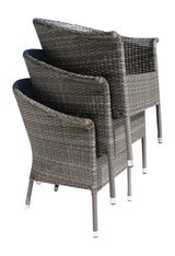 Spectrum Outdoor Stackable Set of 2 Woven Armchairs with Cushion Model 890-1130-GRY-SET2 by Pelican Reef