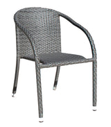 Spectrum Outdoor Stackable Set of 2 Woven Armchairs Model 890-1147-GRY-SET2 by Pelican Reef