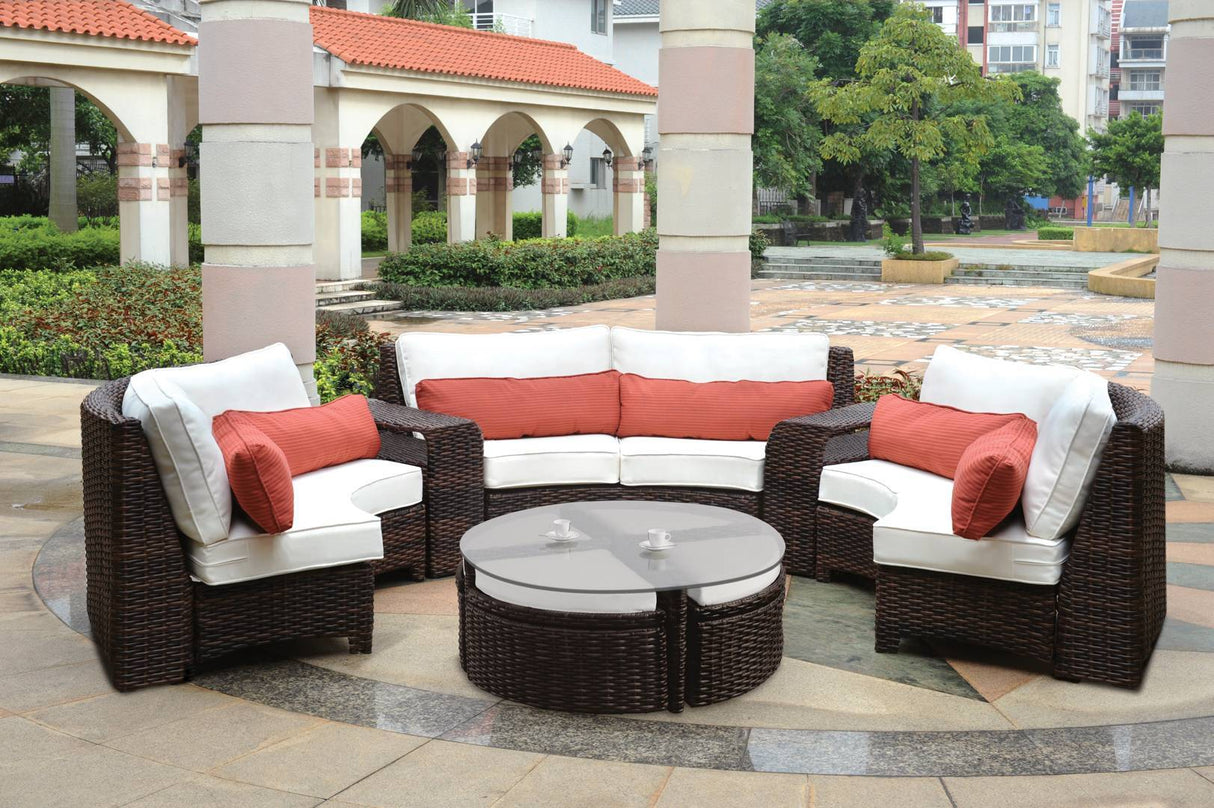 Saint Tropez All Weather Patio Wedge Pie Table Model 79355 By South Sea Rattan