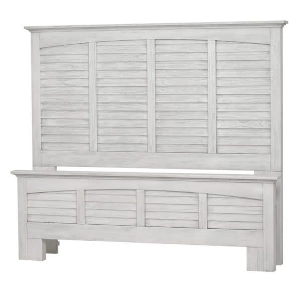Surfside Weathered White Coastal King Complete Bed B277KBED-WW By Seawinds Trading