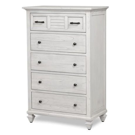 Surfside Weathered White Coastal 5 Pc Bedroom Set By Seawinds Trading