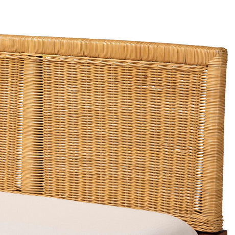 Tabanan Wicker Fair Rattan and Acacia Wood 2-Piece Dining Nook Banquette Set