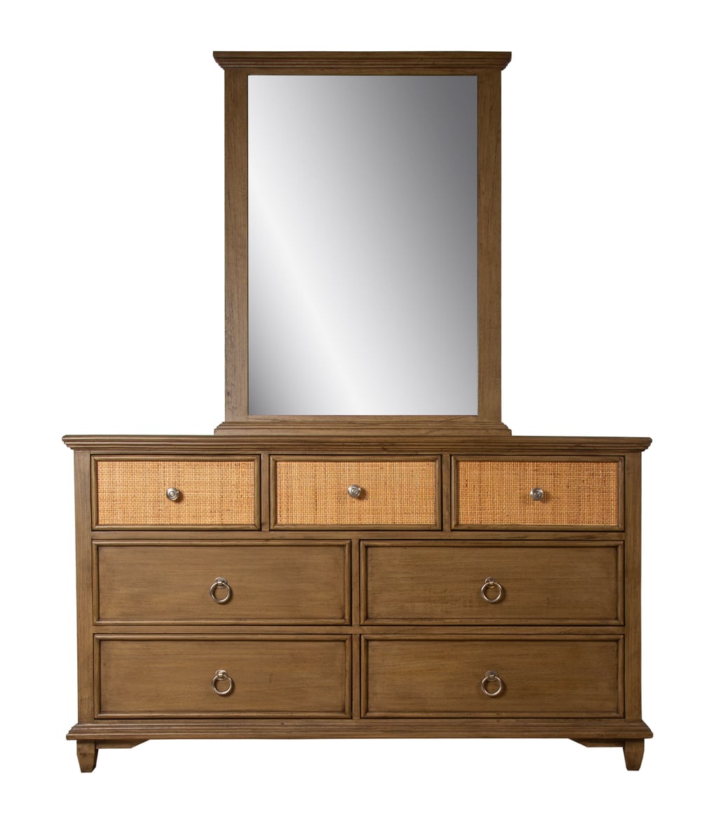Tahiti Dresser and Mirror 2 Pc Set by Capris Furniture