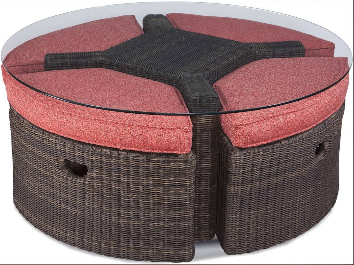 Tangier Round Outdoor Hassock Coffee Table with 4 Benches 404-055 - Braxton Culler