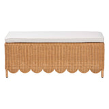 Teresa Wicker Fair Scalloped Rattan Bed Bench