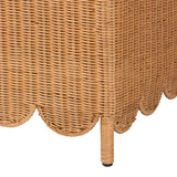 Teresa Wicker Fair Scalloped Rattan Bed Bench