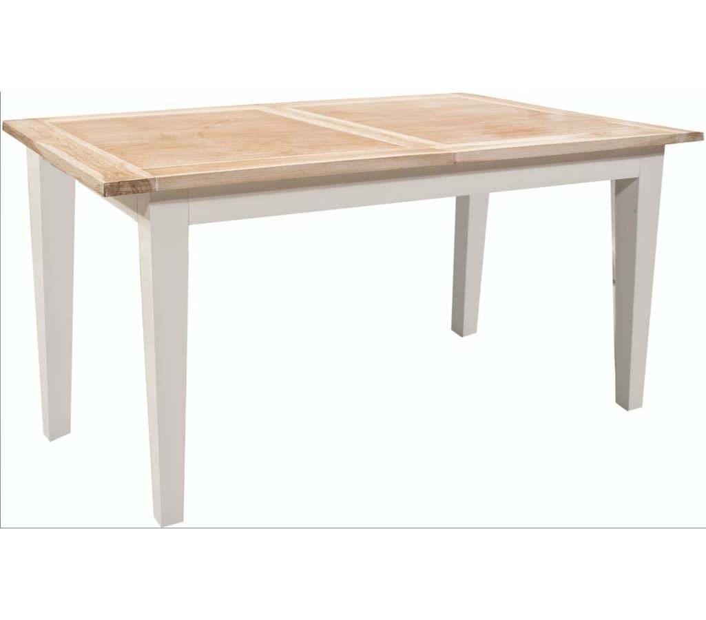 Countryside White Rectangle Dining Table with Teakwood Top TL741 by Capris Furniture