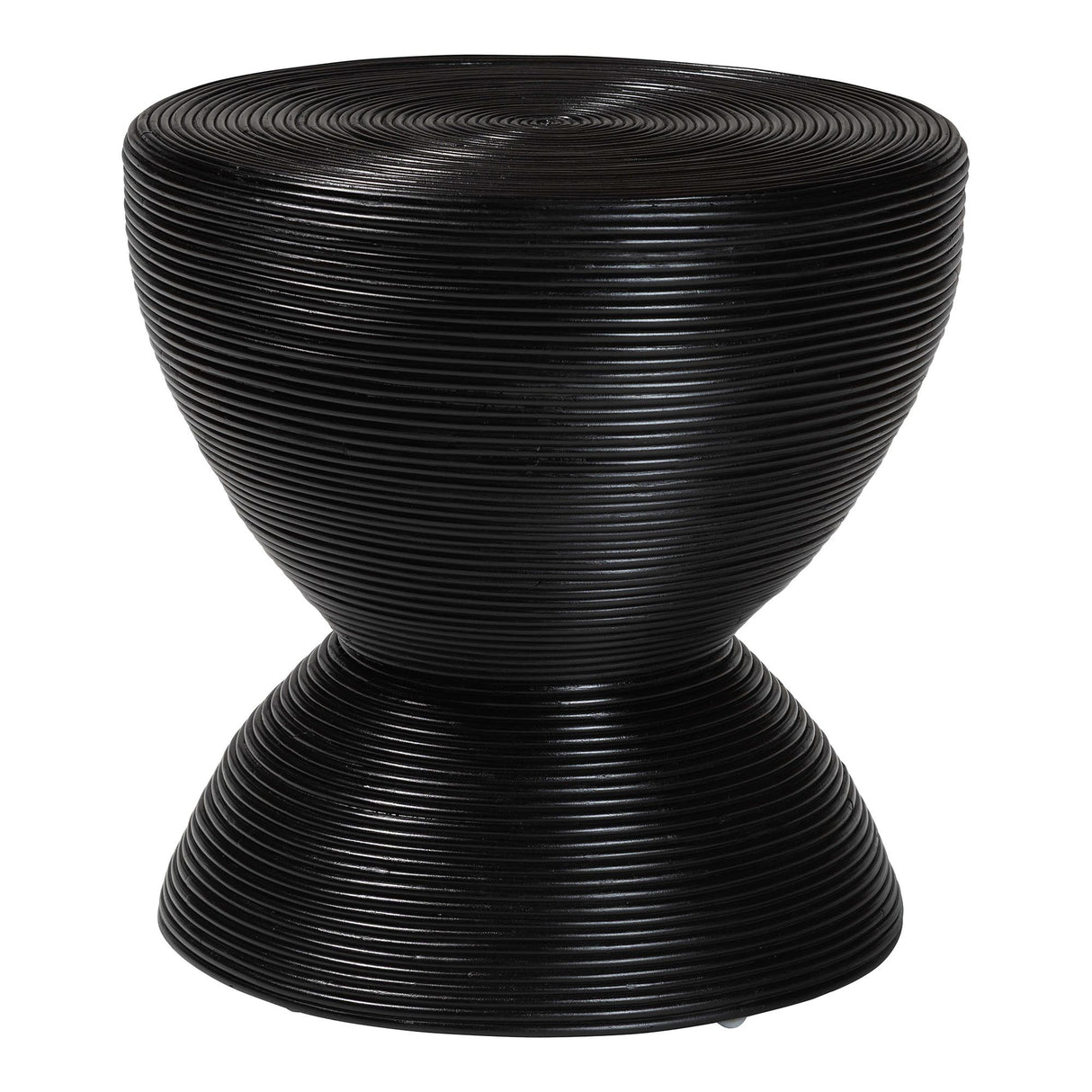 Wicker Fair Tokyo Black Hourglass Rattan End Table