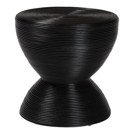 Wicker Fair Tokyo Black Hourglass Rattan End Table