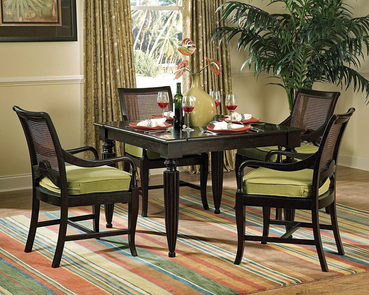 Traders Wood and Wicker 5 Pc Dining Set with 4 Arm Chairs TR-22-SET by Designer Wicker Tribor
