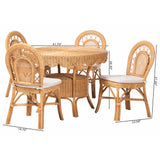 Brumba 5-Piece Natural Rattan Dining Set by Wicker Fair