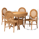 Troy 5-Piece Rattan Dining Set by Wicker Fair