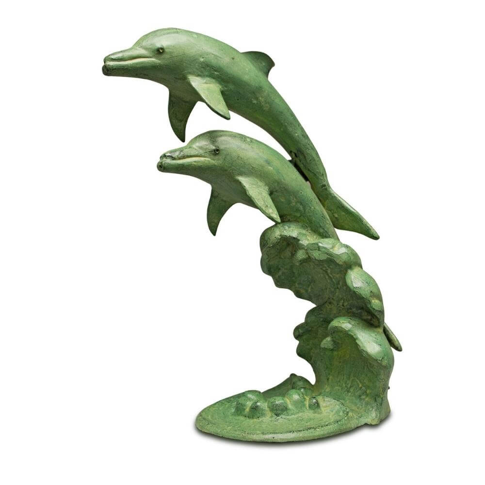 Twin Dolphins Garden Sculpture