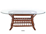 Universal Rattan Oval Dining Table with 72 Inch Oval Glass Top by Alexander and Sheriden UNI013