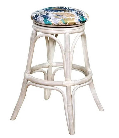 Universal Rattan Backless Swivel Barstools or Counterstools UNI104 from Alexander and Sheriden with Cushions Made in USA