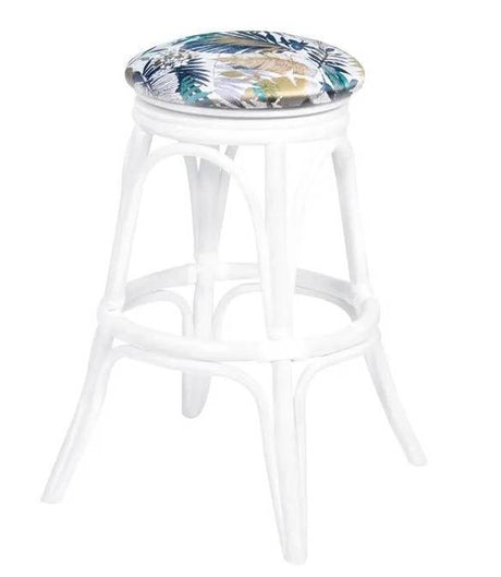 Universal Rattan Backless Swivel Barstools or Counterstools UNI104 from Alexander and Sheriden with Cushions Made in USA