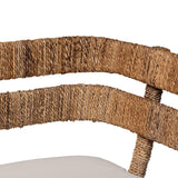 Ubud Seagrass Dining Nook Set with Wood Dining Table and Cushioned L-Shaped Bench by Wicker Fair