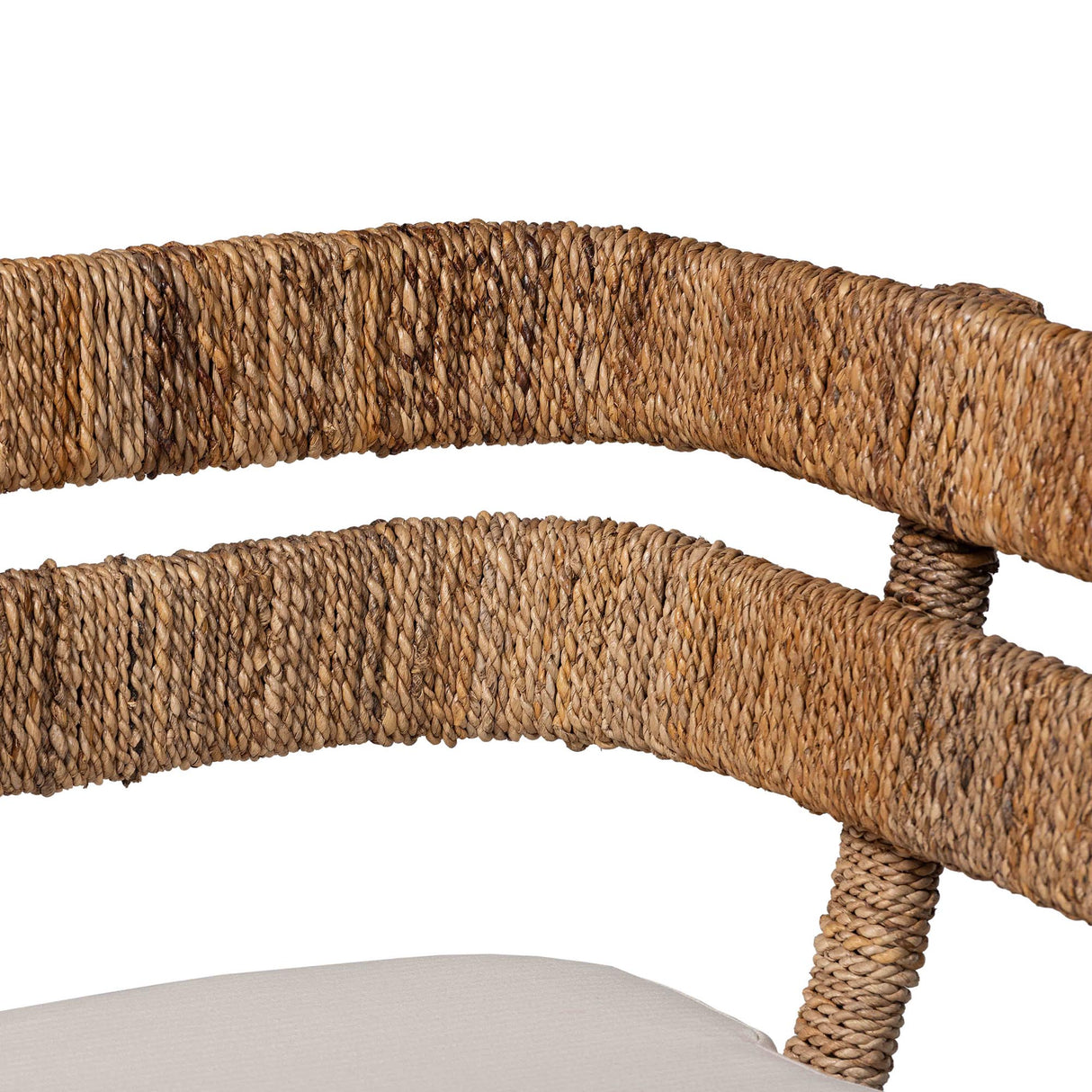 Ubud Seagrass Dining Nook Set with Wood Table, Cushioned L-Shaped Bench and Chairs by Wicker Fair