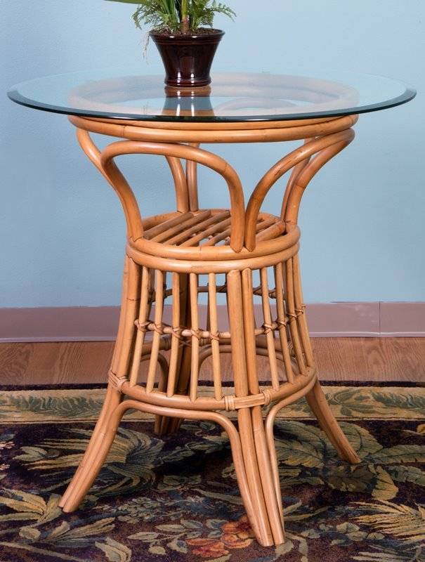 Panama Rattan 3 Pc Pub Set in Bar or Counter Height from Alexander and Sheriden with Cushions Made in USA
