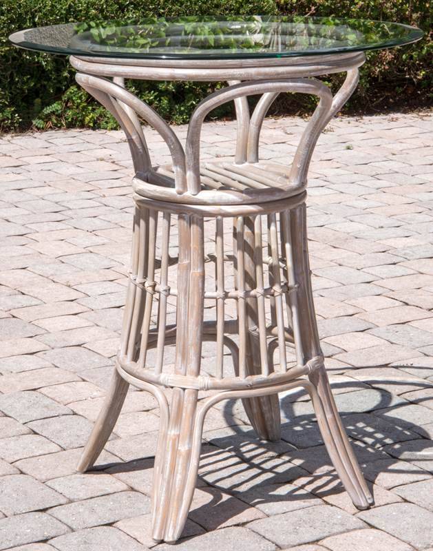 Panama Rattan 3 Pc Pub Set in Bar or Counter Height from Alexander and Sheriden with Cushions Made in USA