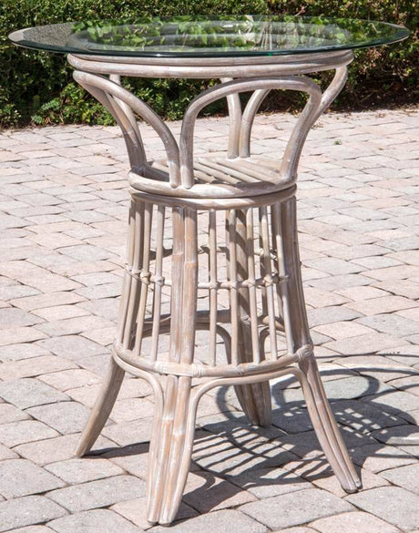 Panama Rattan 3 Pc Pub Set in Bar or Counter Height from Alexander and Sheriden with Cushions Made in USA