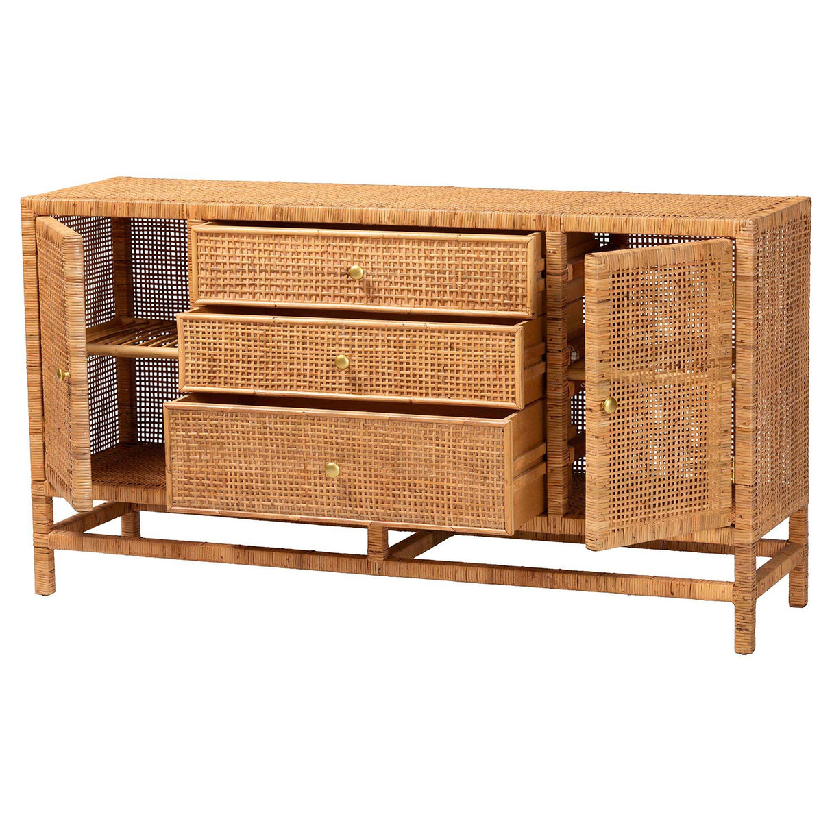 Vivian Wicker Fair Rattan Cabinet for Many Uses