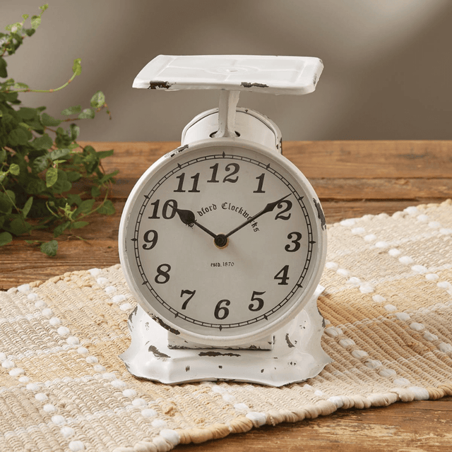 Vintage White Scale Clock (7689375088872)