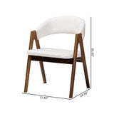Virden Boucle Upholstered Dining Chair Set of 2 by Wicker Fair