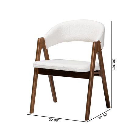 Virden Boucle Upholstered Dining Chair Set of 2 by Wicker Fair