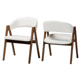 Virden Boucle Upholstered Dining Chair Set of 2 by Wicker Fair