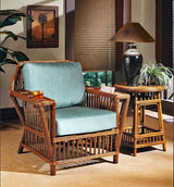 Williamsburg Rattan Arm Chair in Coffee Finish with Deep Seating Comfort