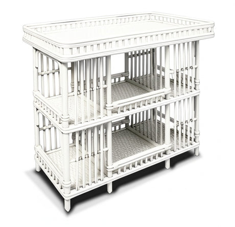 Williamsburg Rattan White Counter Height Bar Table WL-27 by Designer Wicker Tribor