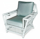 Williamsburg Rattan White Finish Arm Chair with Deep Seating Comfort