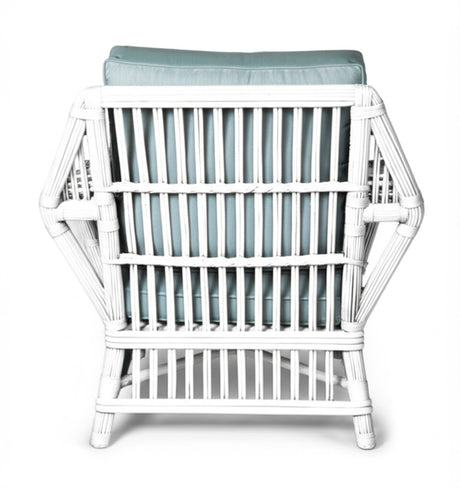 Williamsburg Rattan White Finish Arm Chair with Deep Seating Comfort
