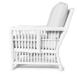 Williamsburg Rattan White Finish Arm Chair with Deep Seating Comfort