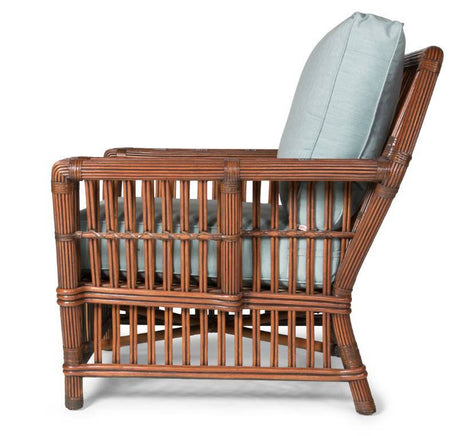 Williamsburg Rattan Arm Chair in Coffee Finish with Deep Seating Comfort