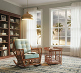 Williamsburg Rattan Rocker in Coffee Finish with Deep Seating Comfort