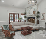 Williamsburg Rattan Arm Chair in Coffee Finish with Deep Seating Comfort