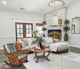 Williamsburg Rattan Rocker in Coffee Finish with Deep Seating Comfort