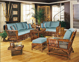 Williamsburg Rattan Loveseat WL-02 Coffee or White Stain by Designer Wicker Tribor