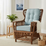Williamsburg Rattan Wing Back Chair WL-07 Coffee or White Stain by Designer Wicker Tribor