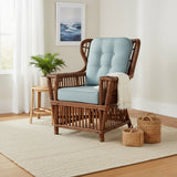 Williamsburg Rattan Wing Back Chair WL-07 Coffee or White Stain by Designer Wicker Tribor
