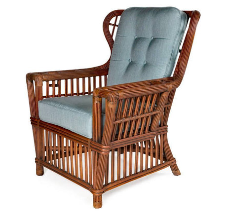 Williamsburg Rattan Wing Back Chair WL-07 Coffee or White Stain by Designer Wicker Tribor