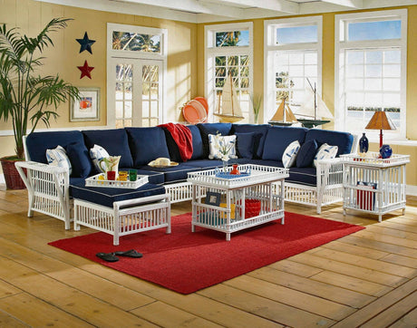 Williamsburg Rattan Standard Ottoman WL-10 by Designer Wicker Tribor
